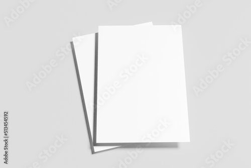 Realistic blank A4 flyer brochure for mockup. 3D Render.