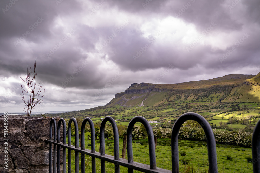 The view from the Glencar Lough view car park in the N16 in County Sligo, Ireland