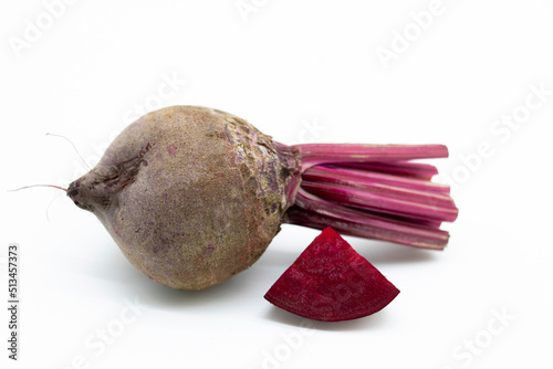 red beets or beetroots on white background