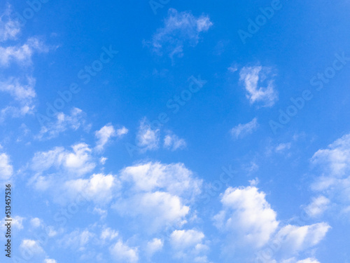 white clouds on bright blue sky backgrounds. edit in Lightroom Classic