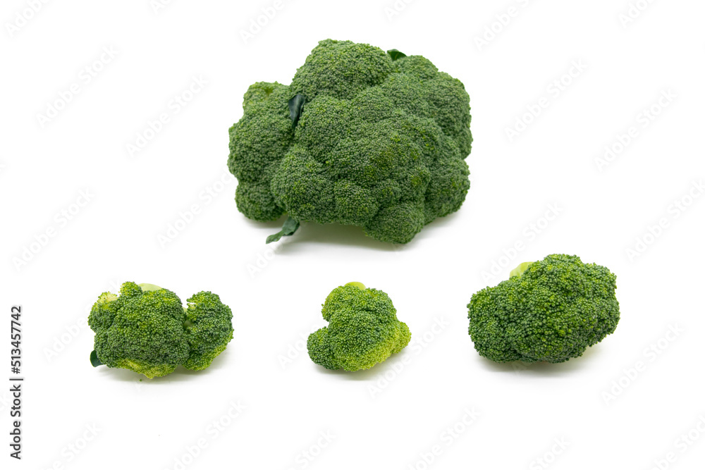 Broccoli isolated on white. Set of fresh broccoli Broccoli isolated on white. Set of fresh broccoli