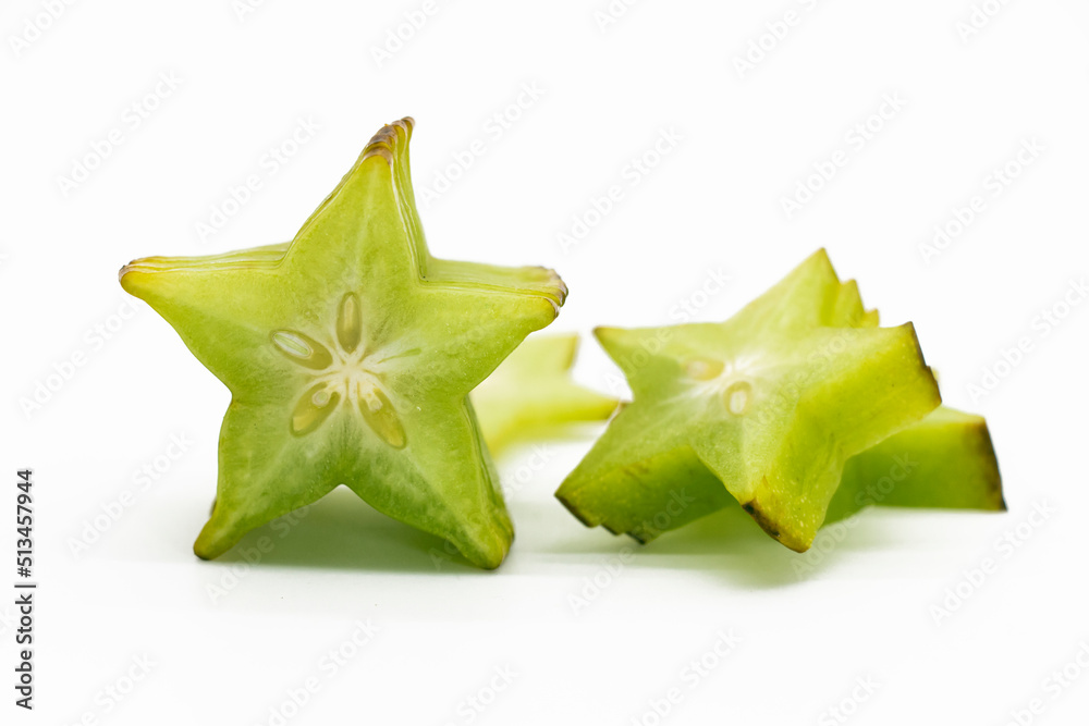 fresh Star fruit or carambola on white background. fresh Star fruit or carambola on white background.