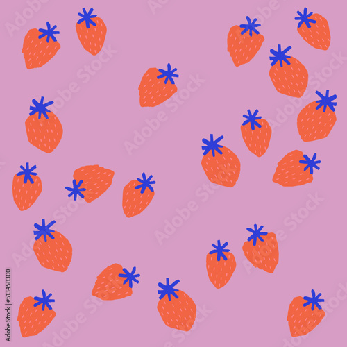 Fraise, vectoriel, jpeg, été, fruit, plante, rouge, rose, motif