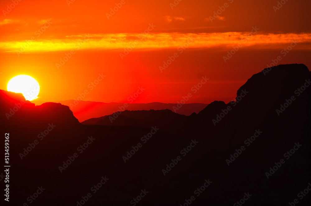 Sunset at Wadi Musa, Jordan Sunset at Wadi Musa, Jordan