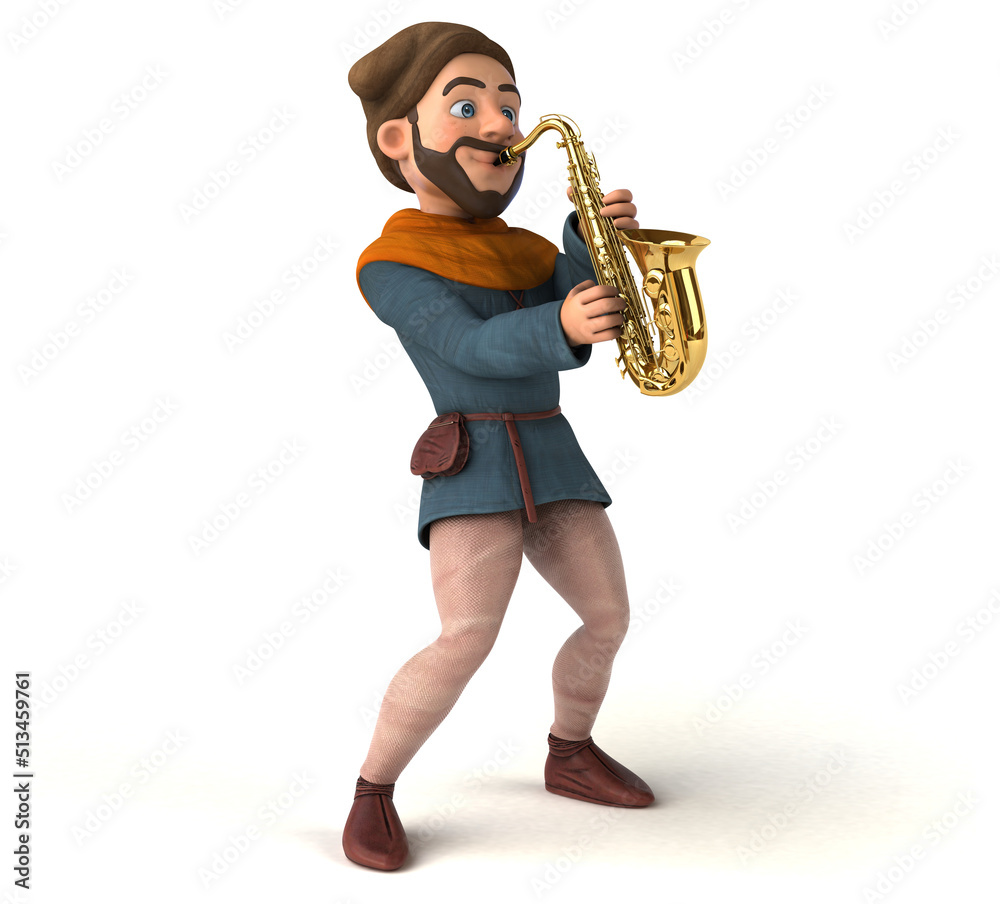 Naklejka premium Fun 3D cartoon medieval man