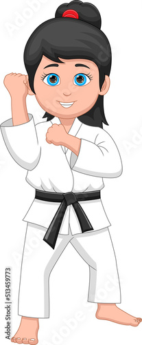 young karate girl cartoon