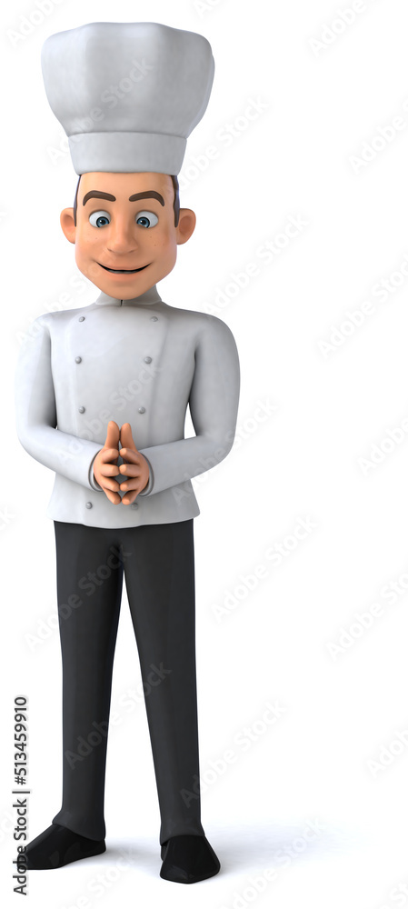 Fun 3D illustration of a cartoon chef Fun 3D illustration of a cartoon chef