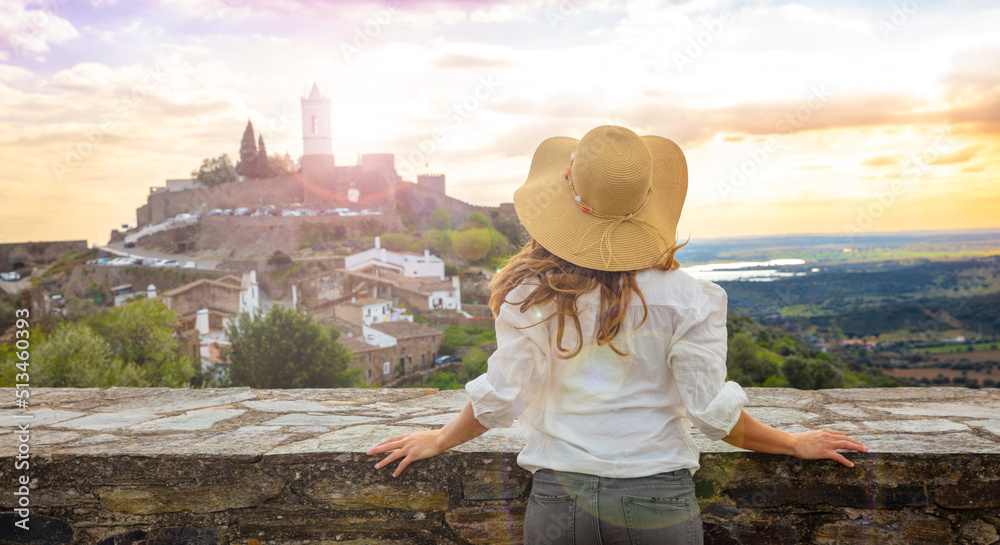 Portugal- panoramic view of city landscape and castle