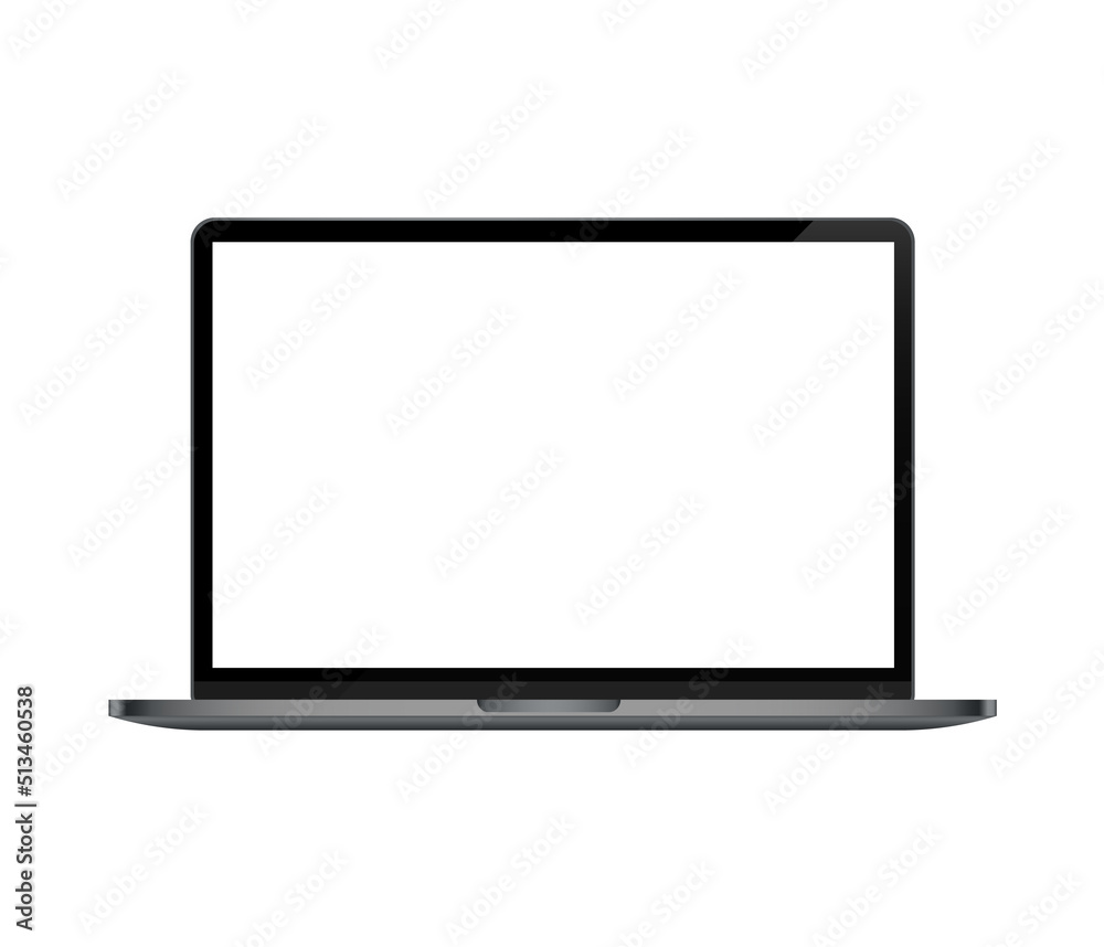 Realistic Laptop Mockup. Stock Vector Illustration