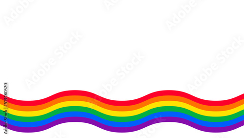 Wavy rainbow colorful background design. Happy LGBT pride month theme vector template. 