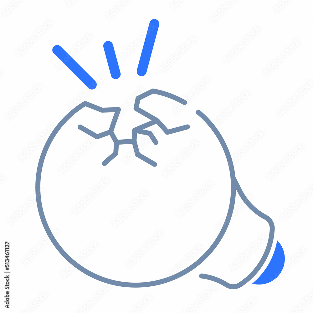 broken lamp empty state single isolated icon with outline style broken lamp empty state single isolated icon with outline style