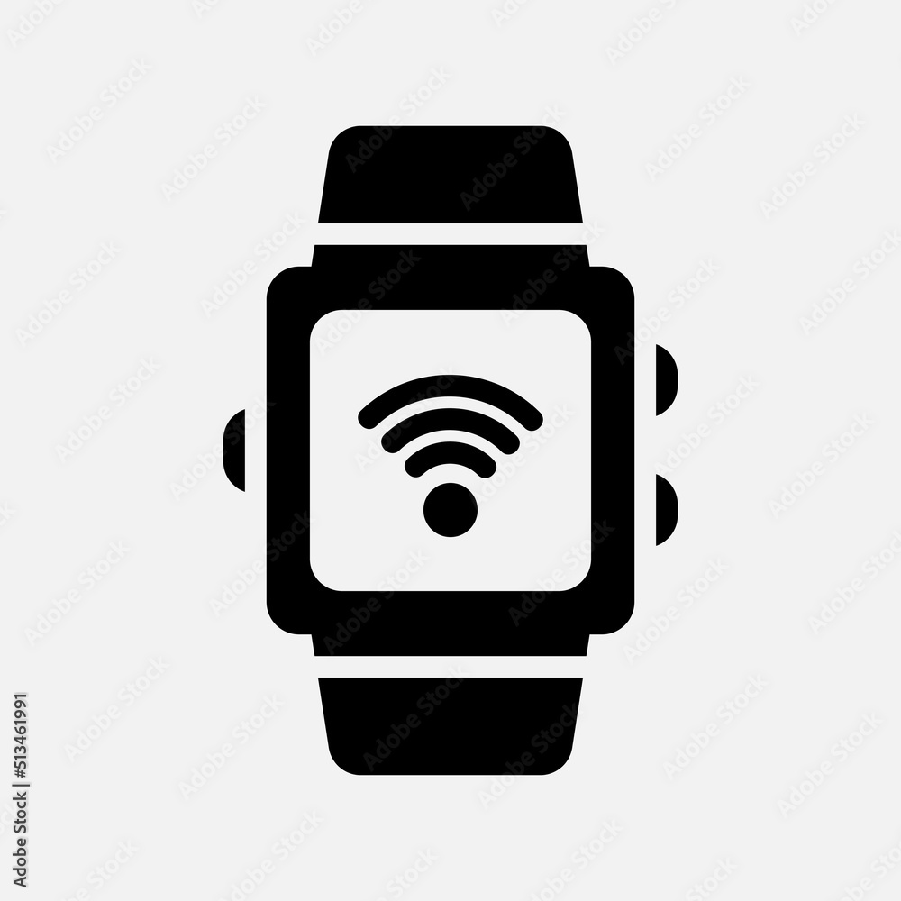 Smart watch icon in solid style about smart home, use for website mobile app presentation Smart watch icon in solid style about smart home, use for website mobile app presentation