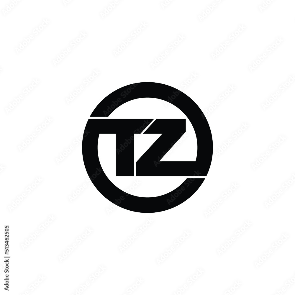 Letter TZ circle logo design vector Letter TZ circle logo design vector