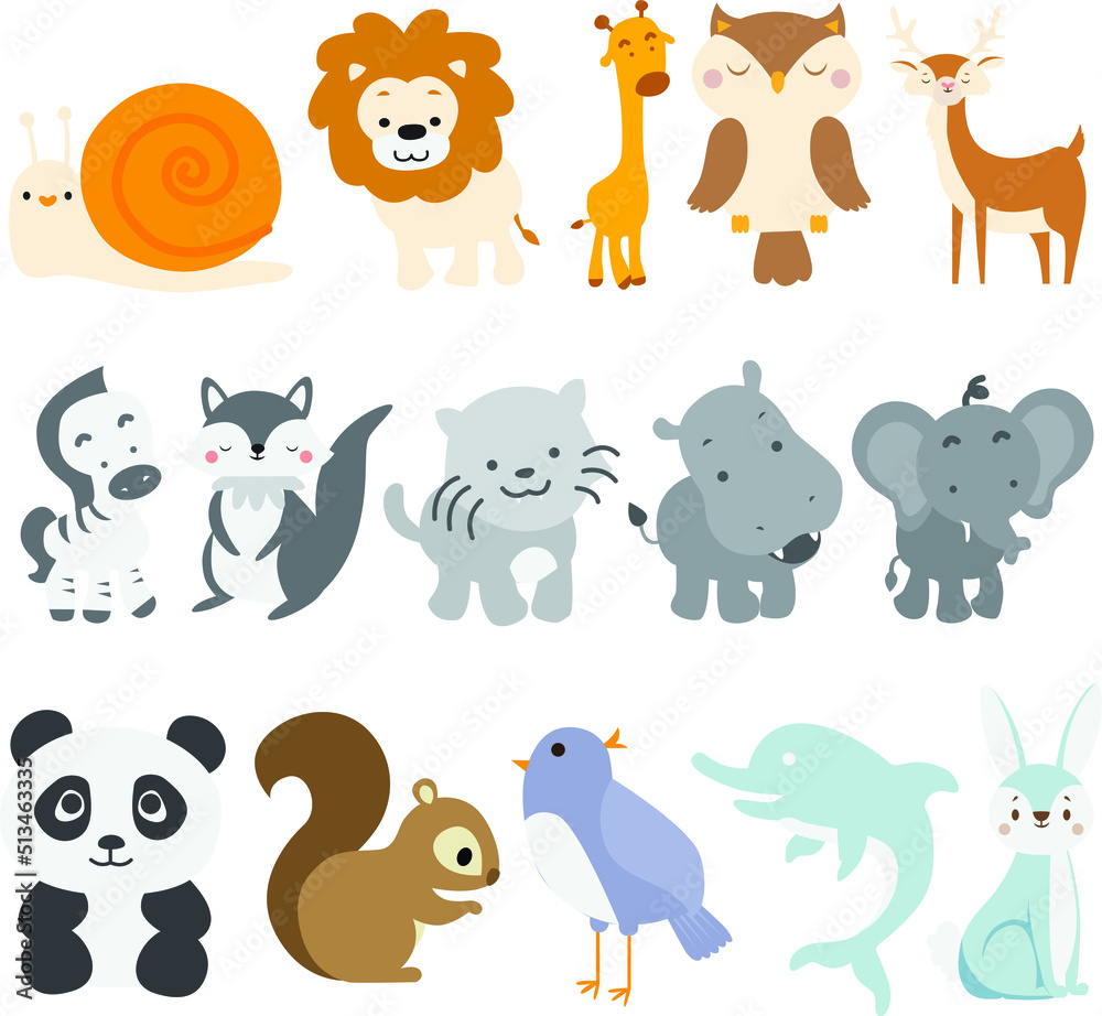 Fototapeta premium Cute Animal Icon Set 2
