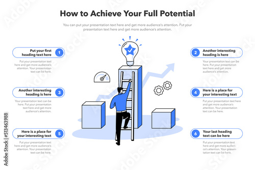 Simple infographic template for how to achieve your full potential. Easy to use for your website or presentation.