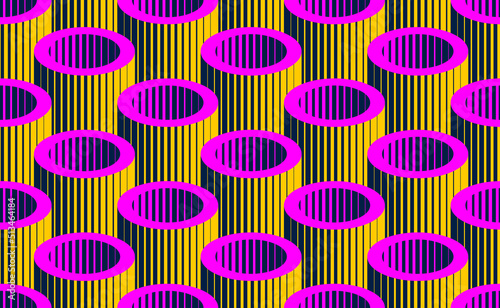 3D tubes optical seamless pattern, vector repeat tiling background, op art theme textile or wrapping paper, website backdrop or wallpaper.