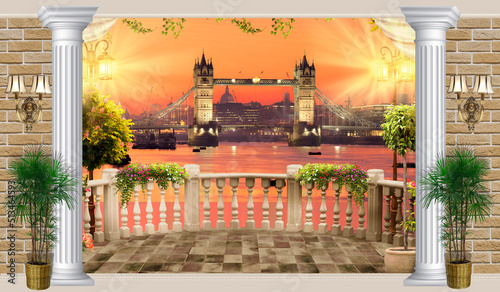 Canvas Print Mural London. Autumn London.