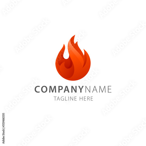 Photo Fire flame elegant template logo vector