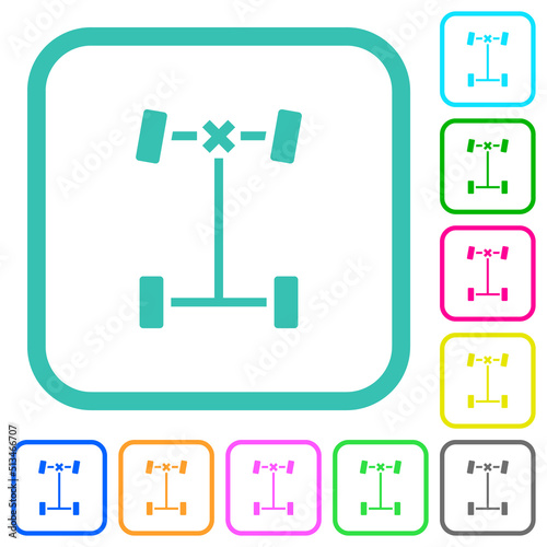 Front differential lock vivid colored flat icons
