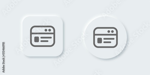Browser line icon in neomorphic design style. Webpage vector symbol for website interface. © Yasir Design