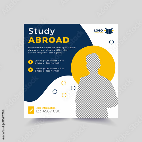 Study abroad social media square post template