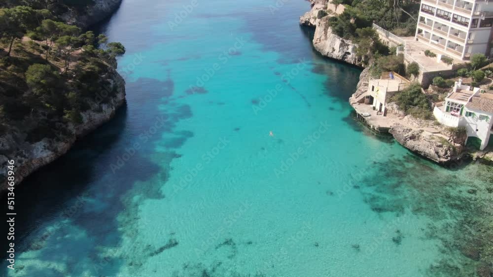 Beautiful panoramic view of the seacoast of Majorca with an amazing turquoise sea,. Concept of summer, travel, relax, hotel, holiday and enjoy Beautiful panoramic view of the seacoast of Majorca with an amazing turquoise sea,. Concept of summer, travel, relax, hotel, holiday and enjoy