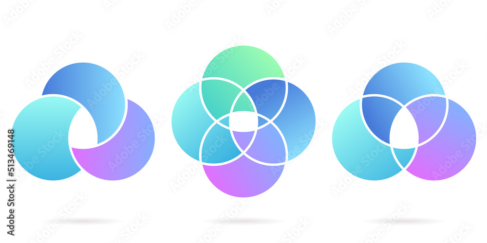 Venn Diagram Color Round Set. Circular Empty Schema. Three, Four Intersected Circle Infographic. 3, 4 Circles Chart Concept. Diagram Venn. Framework Business Graphic. Isolated Vector Illustration Venn Diagram Color Round Set. Circular Empty Schema. Three, Four Intersected Circle Infographic. 3, 4 Circles Chart Concept. Diagram Venn. Framework Business Graphic. Isolated Vector Illustration