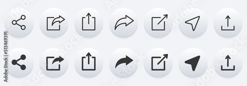 Share Link Button for Social Media Line and Silhouette Icon. Arrows Symbol Share Link for Web Site Outline Icon. Send Data Sign Linear Pictogram. Isolated Vector Illustration