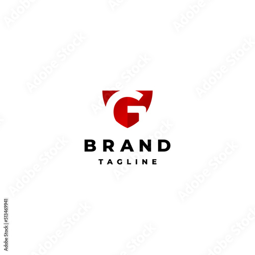 Free Download Simple letter G security logo design in red shield icon. White Letter G On The Red Shield. - GFXLoad