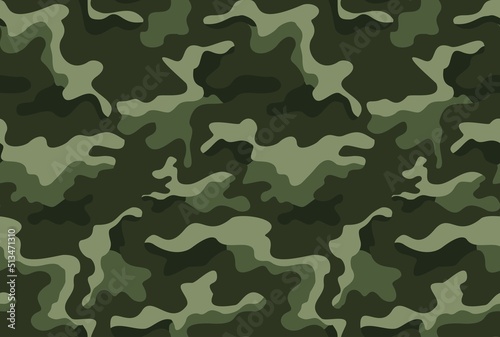 Green pattern camouflage military background, forest seamless texture disguise, hunting army print.