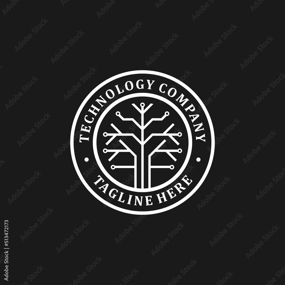 Fototapeta premium technology company logo design