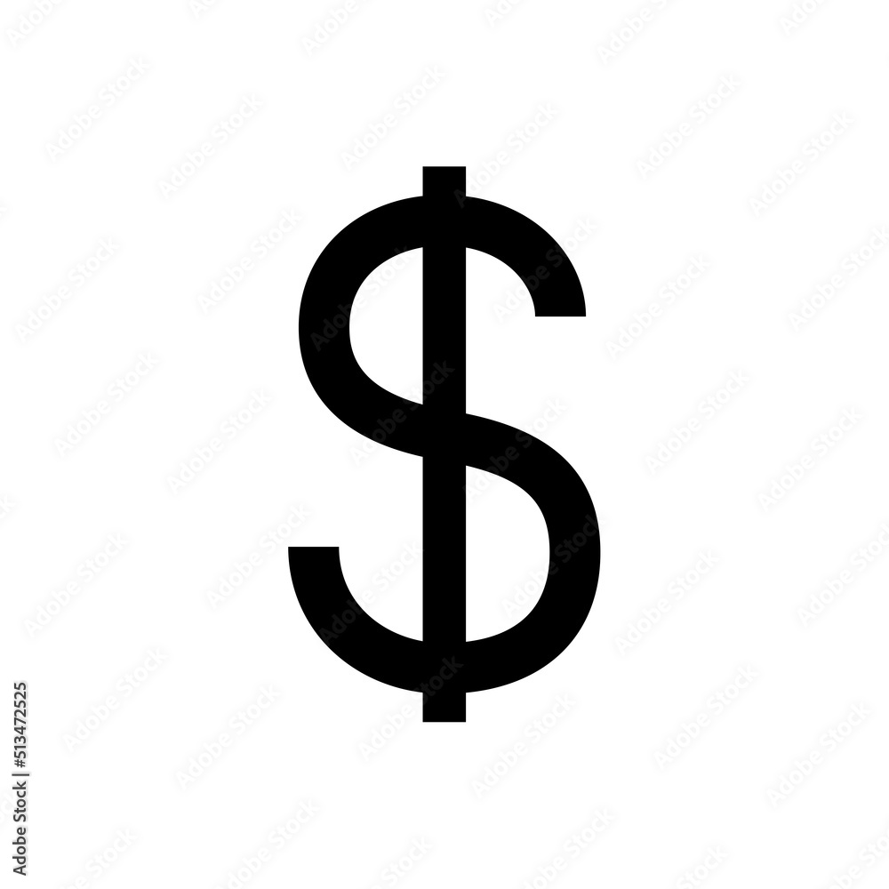 US dollar currency sign isolated on white background. Vector US dollar currency sign isolated on white background. Vector