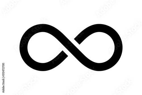Infinity symbol rupture line editable stroke isolated on white background. Vector