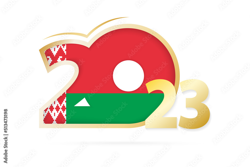 Year 2023 with Belarus Flag pattern. Year 2023 with Belarus Flag pattern.