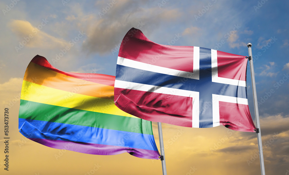 Foto de lgbt and norway flag together shootings at a gay bar in Oslo do ...