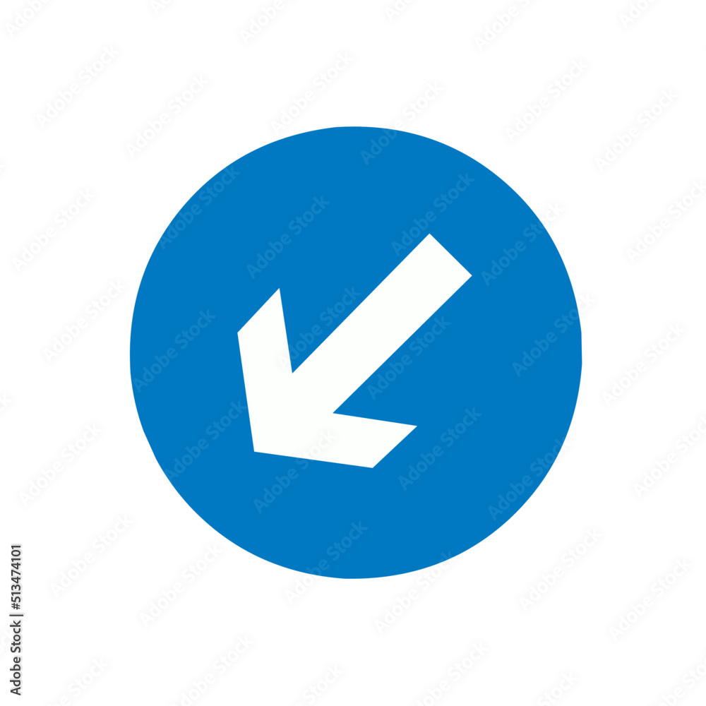 down left arrow sign with trendy design down left arrow sign with trendy design