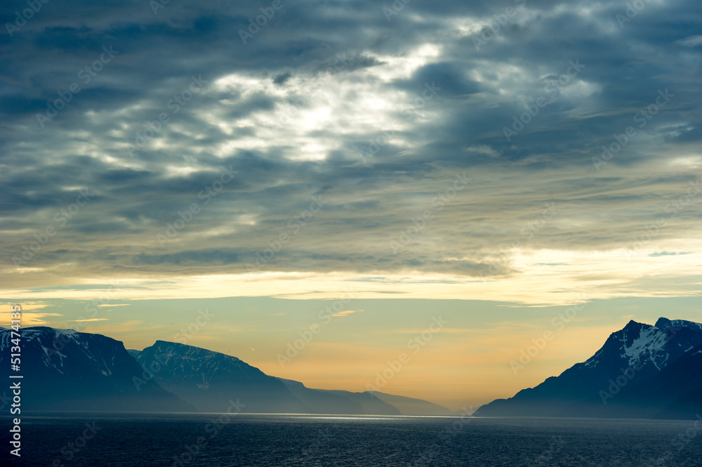 Norwegian coast, view from the deck of a cruise ship