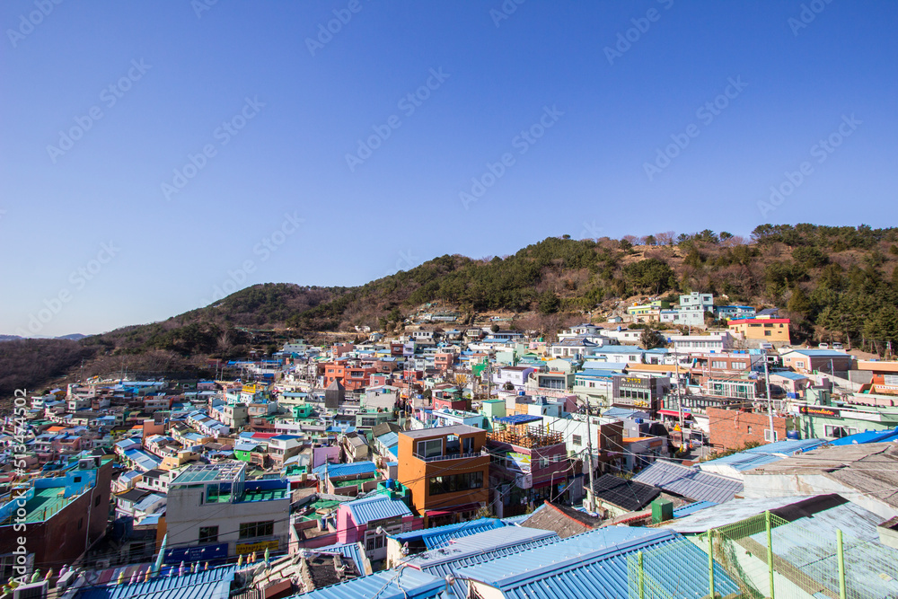 Busan,South Korea on December31,2019:Beautiful scene of Gamcheon Culture Village.