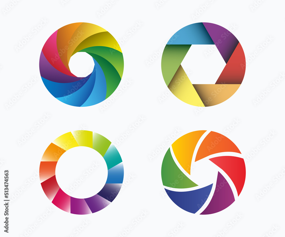 Camera Shutter Icon Set. Camera Shutter Aperture Vector Buttons Set. Camera Shutter Icon Set. Camera Shutter Aperture Vector Buttons Set.
