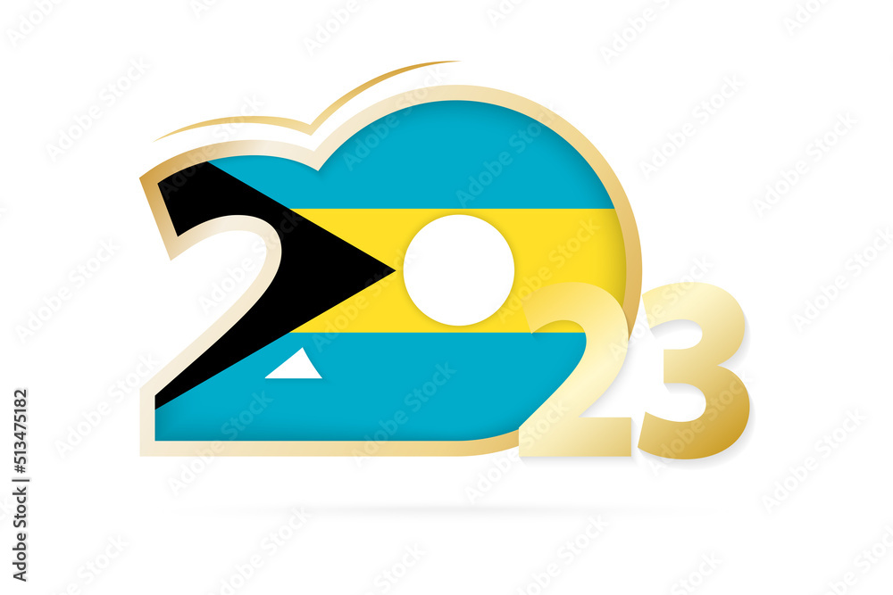 Year 2023 with The Bahamas Flag pattern.
