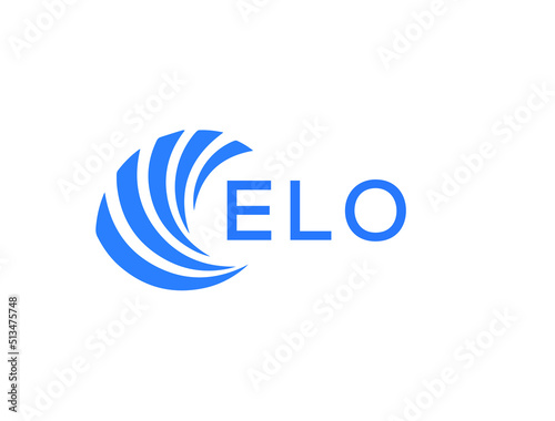 ELO Flat accounting logo design on white background. ELO creative initials Growth graph letter logo concept. ELO business finance logo design. 
