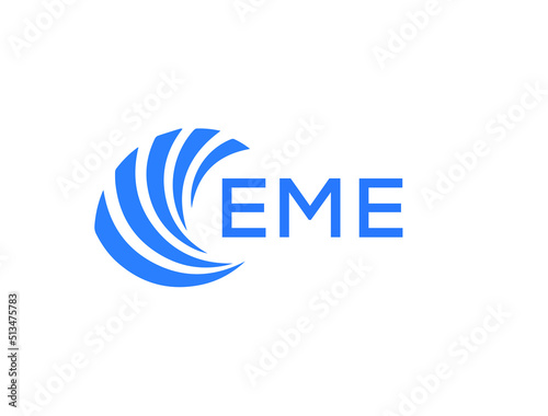 EME Flat accounting logo design on white background. EME creative initials Growth graph letter logo concept. EME business finance logo design.
 photo