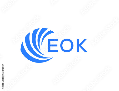 EOK Flat accounting logo design on white background. EOK creative initials Growth graph letter logo concept. EOK business finance logo design.
 photo