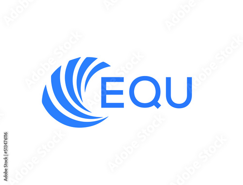 EQU Flat accounting logo design on white background. EQU creative initials Growth graph letter logo concept. EQU business finance logo design.

