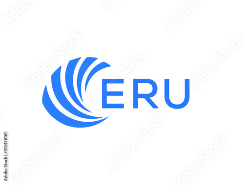 ERU Flat accounting logo design on white background. ERU creative initials Growth graph letter logo concept. ERU business finance logo design.
 photo