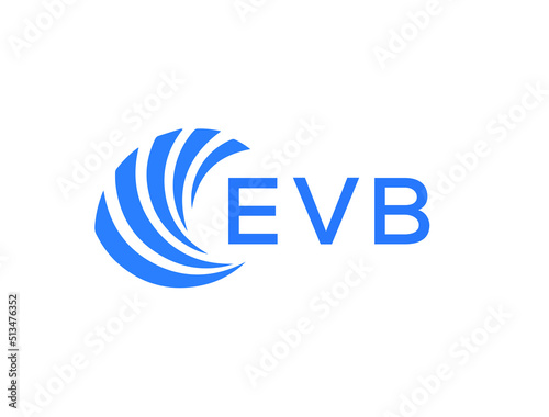 EVB Flat accounting logo design on white background. EVB creative initials Growth graph letter logo concept. EVB business finance logo design.
 photo