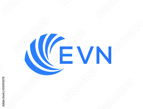 EVN Flat accounting logo design on white background. EVN creative initials Growth graph letter logo concept. EVN business finance logo design.
 photo
