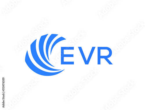 EVR Flat accounting logo design on white background. EVR creative initials Growth graph letter logo concept. EVR business finance logo design.
 photo