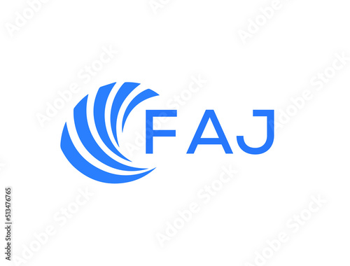FAJ Flat accounting logo design on white background. FAJ creative initials Growth graph letter logo concept. FAJ business finance logo design.
 photo