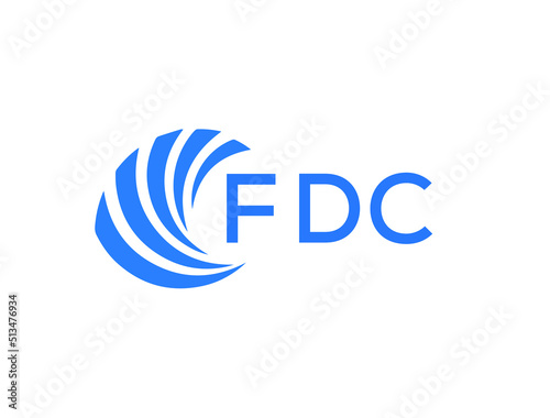 FDC Flat accounting logo design on white background. FDC creative initials Growth graph letter logo concept. FDC business finance logo design.
 photo
